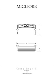 Фото Migliore COMPLEMENTI 22051 Решетка одинарная с двумя крючками, золото