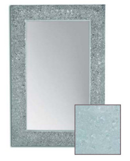 Зеркало AURA с рамой из хрустального стекла, цвет белый глянец, с подсветкой