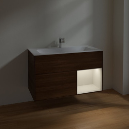 Villeroy Boch Finion F040GJGN Тумба под раковину 996х498 мм (light grey matt/walnut veneer)