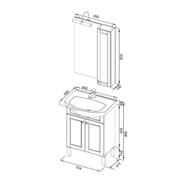 Мебель для ванной Aquanet Честер 60 белый/золото