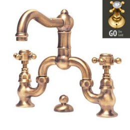 Фото Смеситель Nicolazzi Dames Anglaises 1419GO70 для раковины, золото, ручки Half Dome