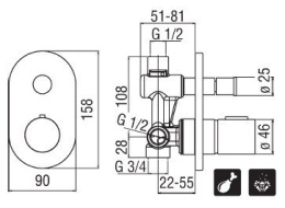 NOBILI Likid LK00100CR Смеситель для душа (хром)