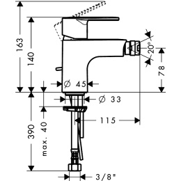 Смеситель для биде 31622000 Talis E² Hansgrohe