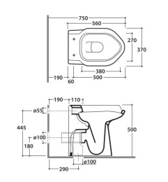 Унитаз напольный Globo Ausilia (DS026.BI) белый