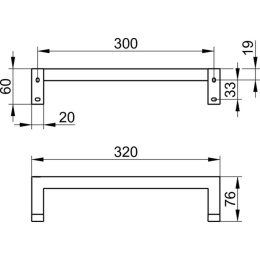 Поручень Keuco Edition 90 Square 19107010000, хром