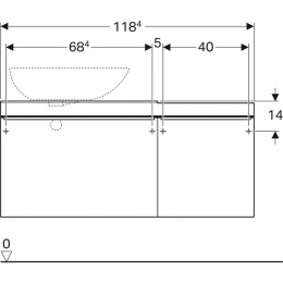 Geberit Citterio 500.564.JJ.1 Тумба для раковины, с ящиками выдвижными