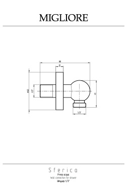 Migliore Sferica 20148 Штуцер душевой, 1/2"x1/2", бронза
