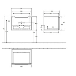 Тумба под раковину Villeroy & Boch Subway 2.0 A68710E8 60 White Wood