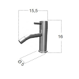 Фото Antonio Lupi Ayati AY400LU AISI304 Polished Смеситель для биде, на 1 отв., излив: 155мм, цвет:полиро