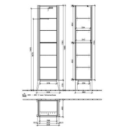 Шкаф-пенал A22251L00 VILLEROY&BOCH BELLEVUE, 540 x 1995 x 400 мм