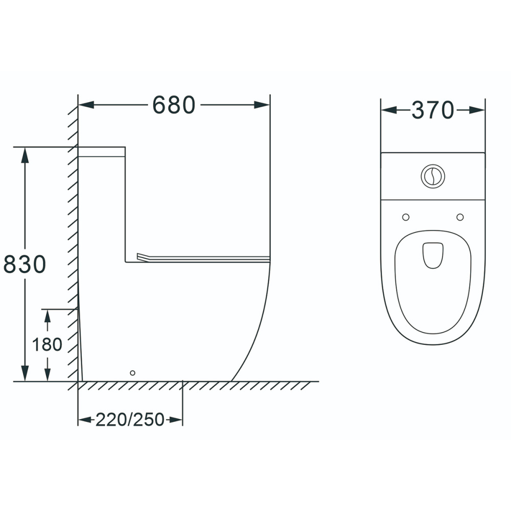 Унитаз-моноблок Azario MORANO (AZ-1001MB) Черный матовый