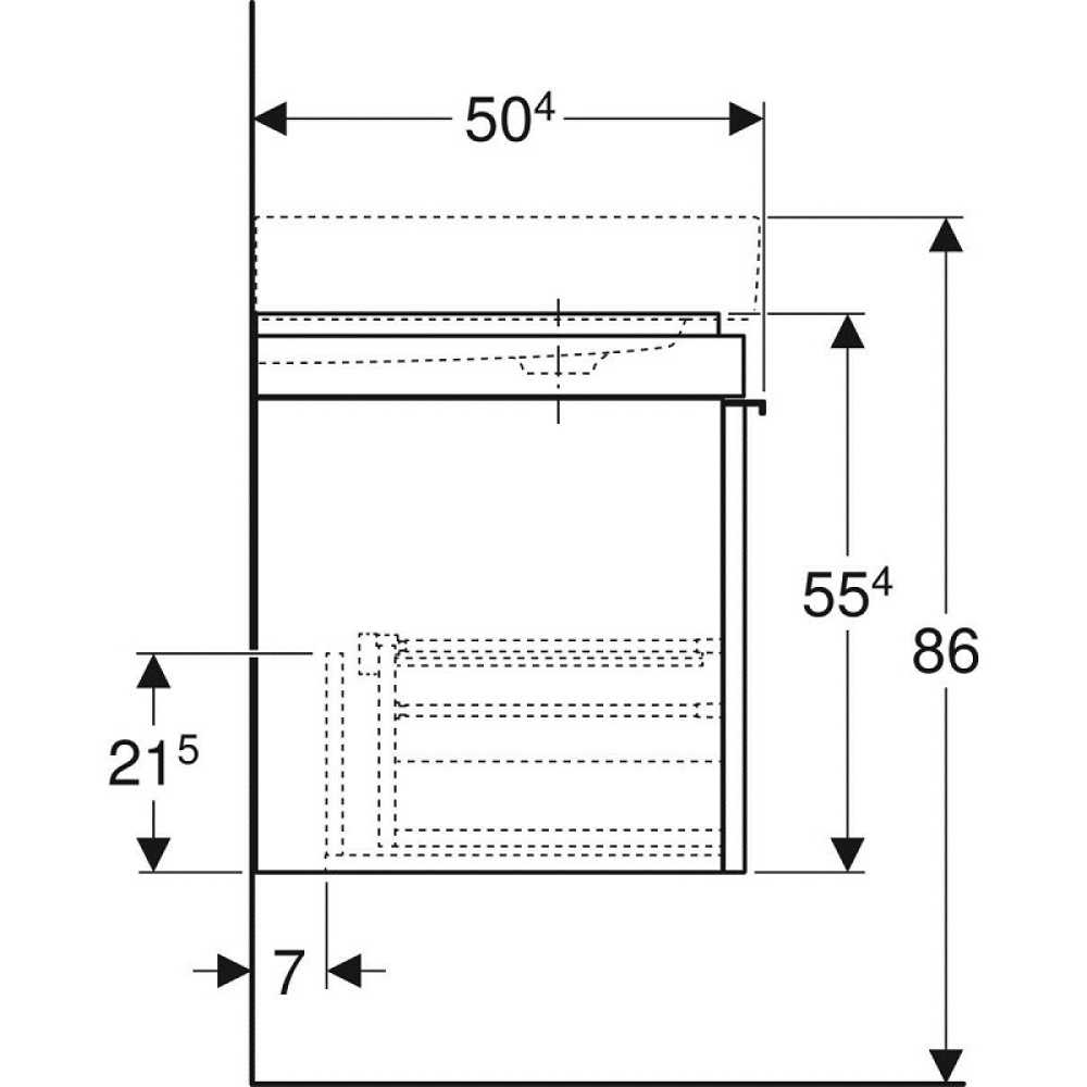 Geberit Citterio 500.568.JJ.1 Тумба для раковины, с ящиками выдвижными