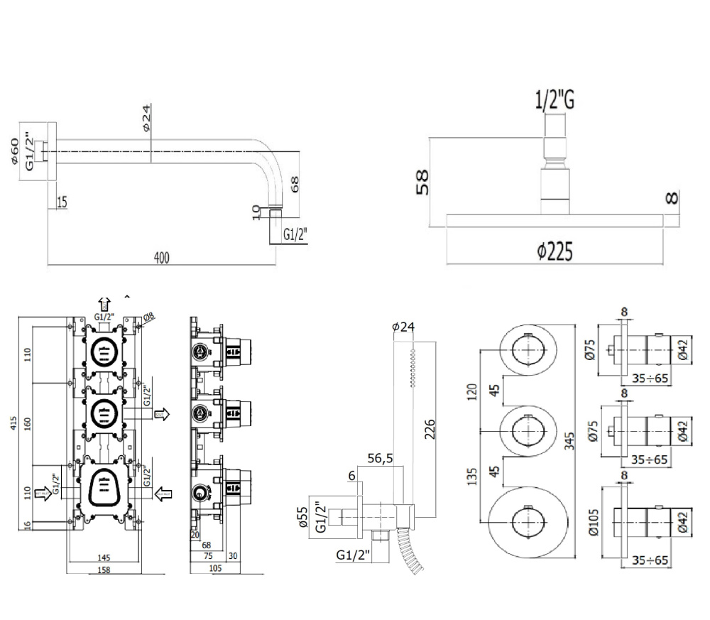 Фото Комплект со смесителем Paffoni MODULAR BOX (KITMB018CR) хром