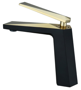 Фото Смеситель для умывальника Boheme Venturo (381-B) черный, золото