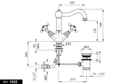 Фото Смеситель Nicolazzi Half Dome 1432 BZ 70 для раковины, бронза