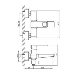 Смеситель для ванны Haiba HB60615-7