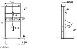 Инсталляция для писсуара Ideal Standard (VV715602)