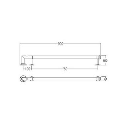 Полотенцесушитель электрический Margaroli Arcobaleno 616CRB-900NH Box, без крючков