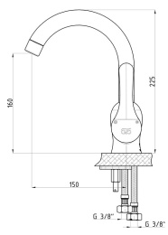 Фото Смеситель GPD Felis MTL75, для раковины , хром