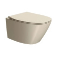 Унитаз подвесной GSI Modo+ 8415FR508 безободковый, с креплением, бежевый матовый