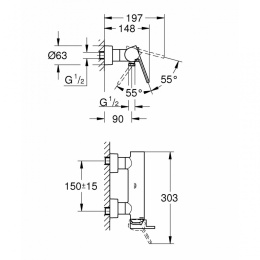 Grohe Plus 33577003 Смеситель для душа с подключением шланга