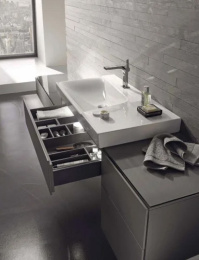 Фото Тумба под раковину Geberit Xeno² 500.348.00.1, 140 см, с подсветкой, цвет серый матовый