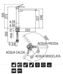 NOBILI Nilo CU92913CR Смеситель для кухни (хром)