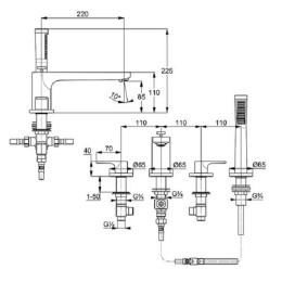 Смеситель для ванны Kludi Zenta SL (484240565) хром