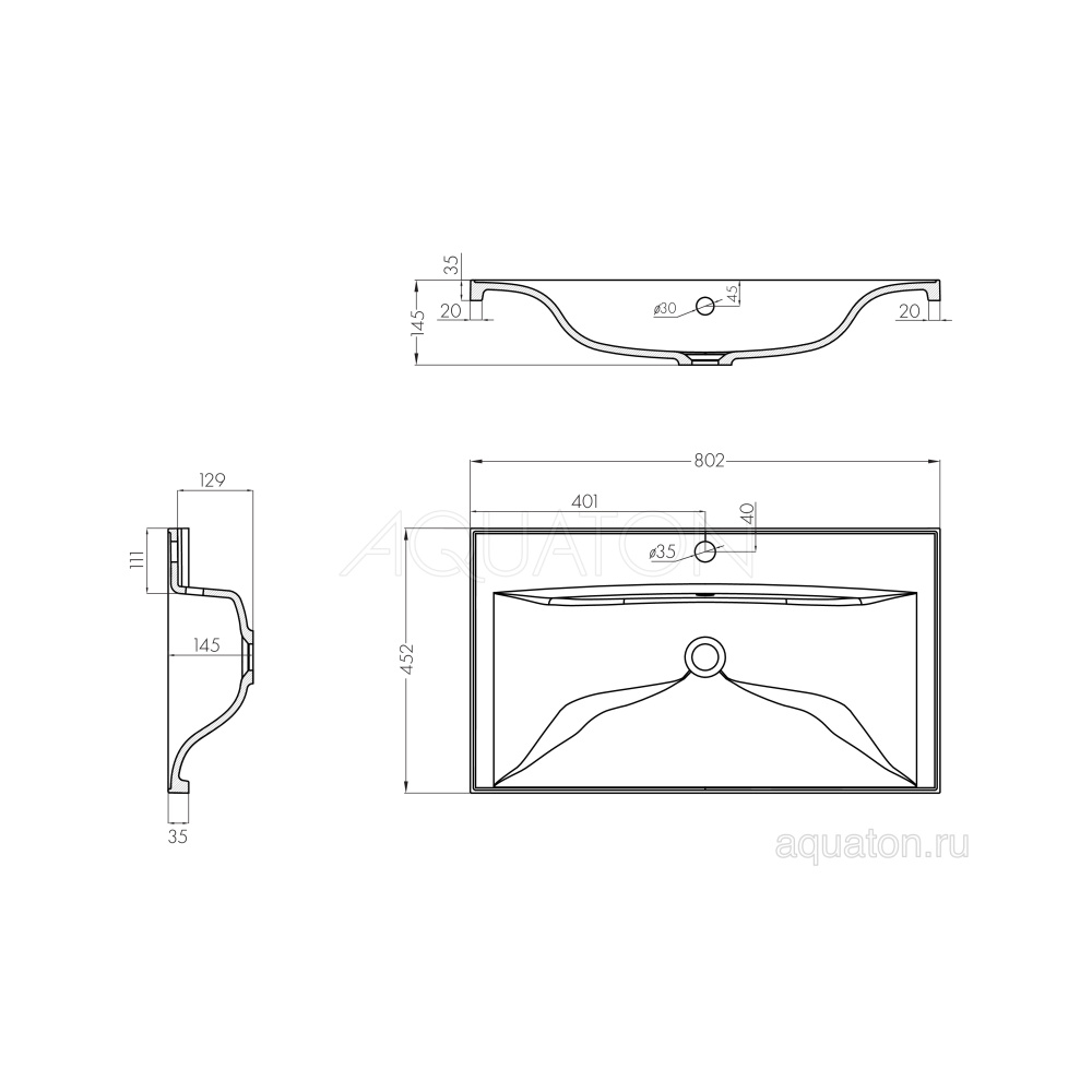 Раковина Aquaton Айрис 80 белая 1A722931AG010