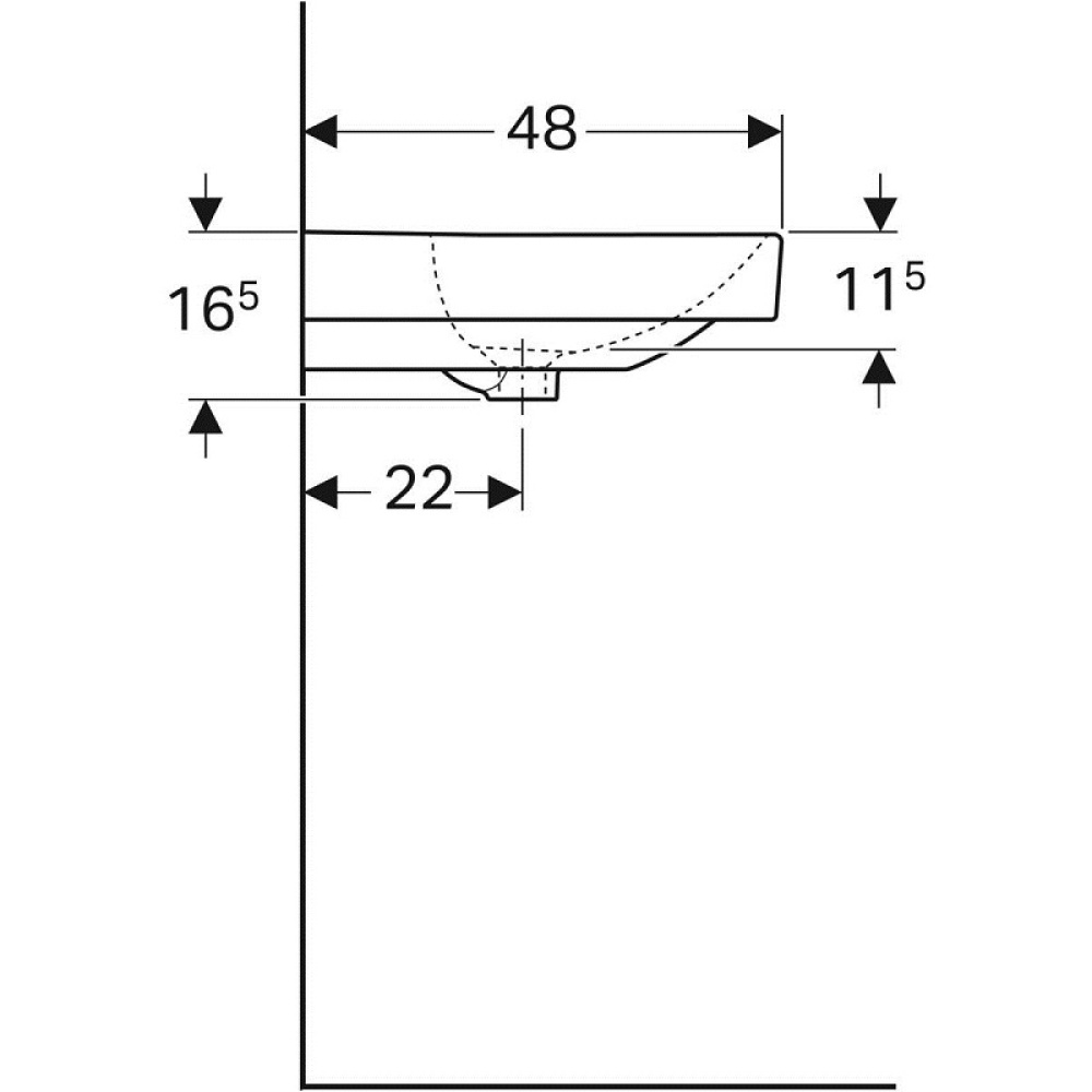Раковина подвесная Geberit Smyle Square 500.249.01.1