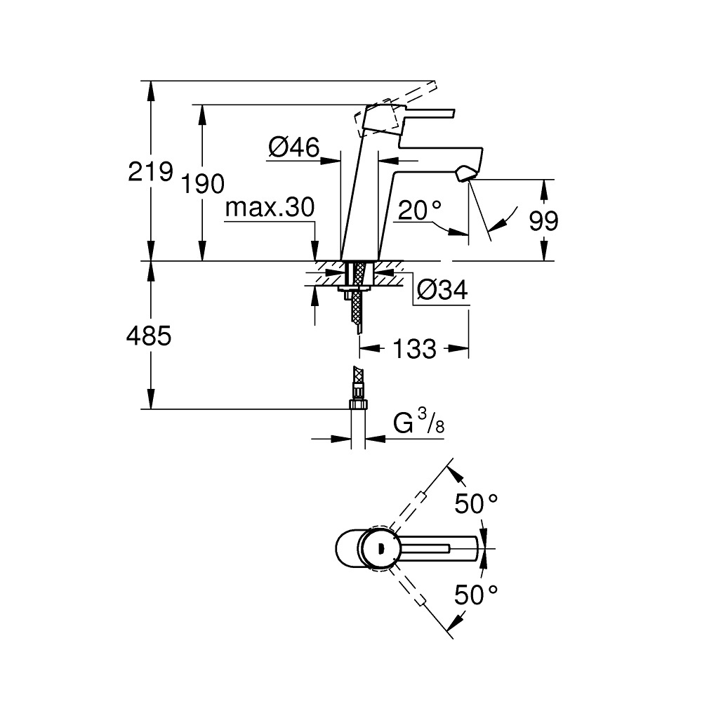 Grohe Concetto 23451001 Смеситель для раковины стандартный
