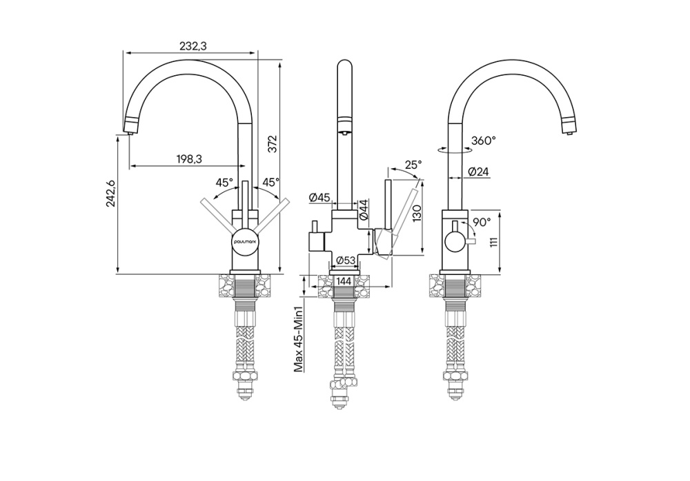 Смеситель для кухни Paulmark Essen (Es213211-G) золото