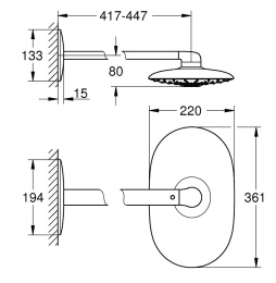 Grohe Rainshower 26254LS0 Душ верхний, 2 вида струи