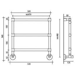 Фото Полотенцесушитель водяной Margaroli Sole 442-3 4424703CRN, высота 54 см, ширина 53 см, хром