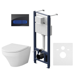 Am.Pm IS450A38.501700 Инст с клав Touchless Pro стекло, чёрн с подв унит Inspire FlashClean с сид м/