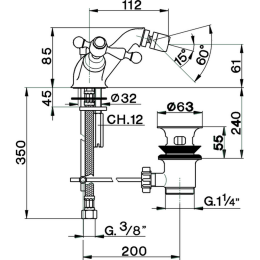 Фото Смеситель для биде Cisal Arcana America AA00055024, золото
