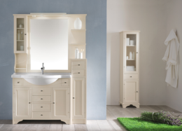 EBAN Eleonora Modular  Комплект мебели, с зеркалом со шкафчиком слева и светильником, полки справа, 