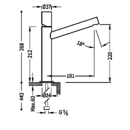 Фото Смеситель для раковины однорычажный, длинный излив Tres Max 06120601
