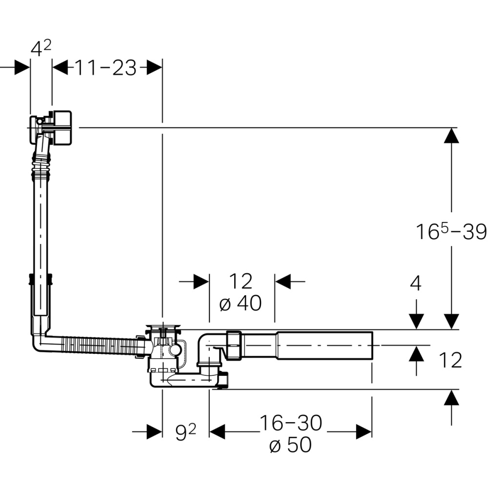 Фото Geberit Geberit 150.710.21.1 Сифон для ванны, стандартный