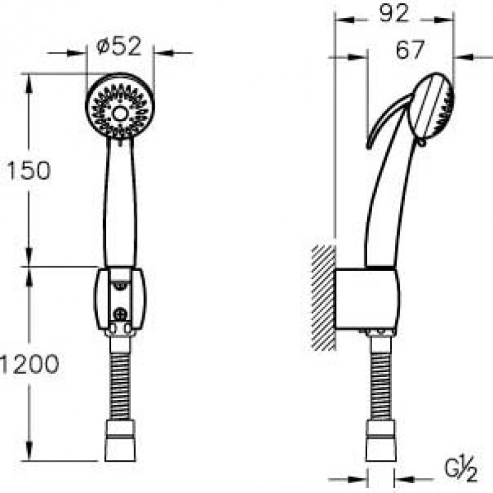 Фото Гигиенический душ Vitra Q Line (A45601EXP.A42222EXP) хром