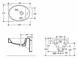Фото Биде KERASAN Cento OV 352501*1 овальное подвесное с 1 отв, белое