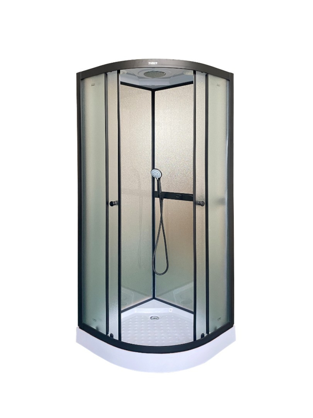 Душевая кабина 80x80x215 Parly (F811B) хром матовый, Без гидромассажа, ABS-пластик, Поддон низкий