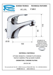 Смеситель Remer для раковины RR F10 2 35mm