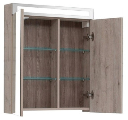 Зеркальный шкаф Dreja Max 77.9008D, LED-подсветка, 70x80 см, дуб кантри