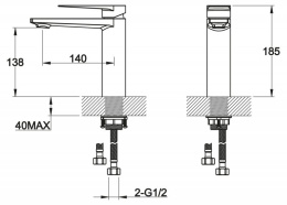 Смеситель для раковины BelBagno Carin CAR-LVMA-CRM