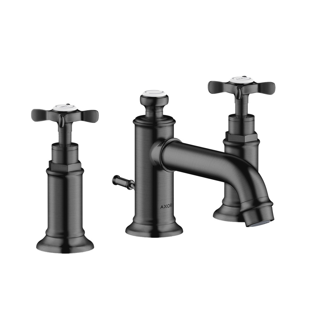 Фото AXOR Montreux 16536340 Смеситель для раковины на три отверстия (Шлифованный черный хром)