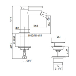 Gattoni Circle Two 9150/91BO Смеситель для биде на 1 отверстие