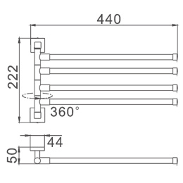 Полотенцедержатель 4-е рога Haiba HB8614