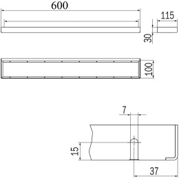 Рейлинг 600 мм модульный, настенный Inda Indissima Barra A8883DNE