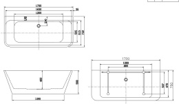 Фото Акриловая ванна 170x75 Aquanet (00260050), асимметричная